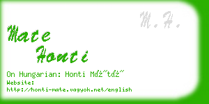 mate honti business card